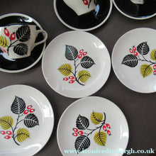 Load image into Gallery viewer, 1950s Wade Red Berries Rosehip Pattern, Trio: Cup, Saucer and Side Plate
