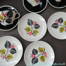 Load image into Gallery viewer, 1950s Wade Red Berries Rosehip Pattern, Trio: Cup, Saucer and Side Plate

