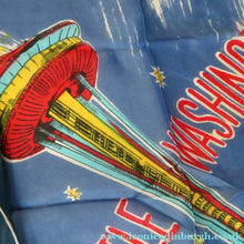 Load image into Gallery viewer, Very Rare 1962 World's Fair SEATTLE WASHINGTON Square Silk Scarf. Good Condition
