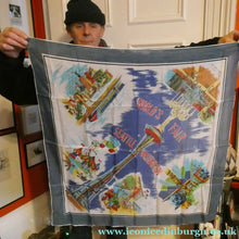 Load image into Gallery viewer, Very Rare 1962 World's Fair SEATTLE WASHINGTON Square Silk Scarf. Good Condition
