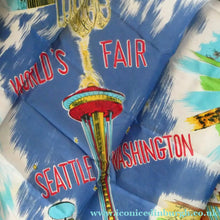 Load image into Gallery viewer, Very Rare 1962 World's Fair SEATTLE WASHINGTON Square Silk Scarf. Good Condition

