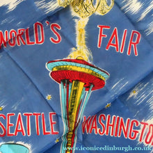 Load image into Gallery viewer, Very Rare 1962 World's Fair SEATTLE WASHINGTON Square Silk Scarf. Good Condition

