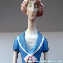 Load image into Gallery viewer, Very Rare Antique Bisque Porcelain SKINNY or Elongated  Figurine by Schafer &amp; Vater: BLACKPOOL MERMAID
