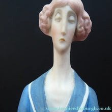 Load image into Gallery viewer, Very Rare Antique Bisque Porcelain SKINNY or Elongated  Figurine by Schafer &amp; Vater: BLACKPOOL MERMAID
