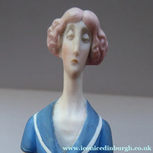 Load image into Gallery viewer, Very Rare Antique Bisque Porcelain SKINNY or Elongated  Figurine by Schafer &amp; Vater: BLACKPOOL MERMAID
