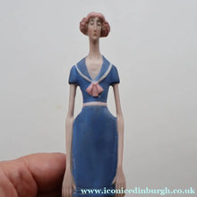 Load image into Gallery viewer, Very Rare Antique Bisque Porcelain SKINNY or Elongated  Figurine by Schafer &amp; Vater: BLACKPOOL MERMAID
