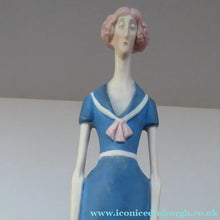 Load image into Gallery viewer, Very Rare Antique Bisque Porcelain SKINNY or Elongated  Figurine by Schafer &amp; Vater: BLACKPOOL MERMAID
