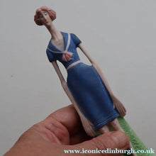 Load image into Gallery viewer, Very Rare Antique Bisque Porcelain SKINNY or Elongated  Figurine by Schafer &amp; Vater: BLACKPOOL MERMAID
