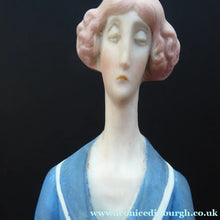 Load image into Gallery viewer, Very Rare Antique Bisque Porcelain SKINNY or Elongated  Figurine by Schafer &amp; Vater: BLACKPOOL MERMAID
