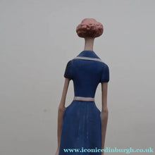 Load image into Gallery viewer, Very Rare Antique Bisque Porcelain SKINNY or Elongated  Figurine by Schafer &amp; Vater: BLACKPOOL MERMAID
