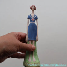 Load image into Gallery viewer, Very Rare Antique Bisque Porcelain SKINNY or Elongated  Figurine by Schafer &amp; Vater: BLACKPOOL MERMAID
