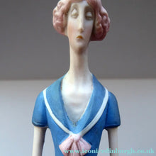 Load image into Gallery viewer, Very Rare Antique Bisque Porcelain SKINNY or Elongated  Figurine by Schafer &amp; Vater: BLACKPOOL MERMAID
