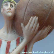 Load image into Gallery viewer, Antique Bisque Porcelain SKINNY or Elongated Figurine by Schafer &amp; Vater: FOOTBALLER
