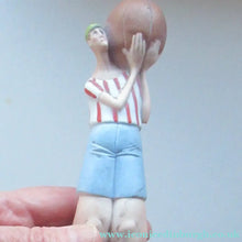 Load image into Gallery viewer, Very Rare Antique Bisque Porcelain SKINNY or Elongated Figurine by Schafer &amp; Vater: FOOTBALLER - Schafer &amp; Vater
