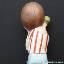 Load image into Gallery viewer, Antique Bisque Porcelain SKINNY or Elongated Figurine by Schafer &amp; Vater: FOOTBALLER
