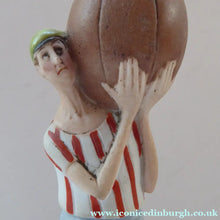 Load image into Gallery viewer, Antique Bisque Porcelain SKINNY or Elongated Figurine by Schafer &amp; Vater: FOOTBALLER
