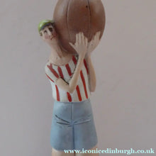 Load image into Gallery viewer, Antique Bisque Porcelain SKINNY or Elongated Figurine by Schafer &amp; Vater: FOOTBALLER
