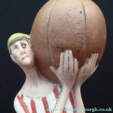 Load image into Gallery viewer, Antique Bisque Porcelain SKINNY or Elongated Figurine by Schafer &amp; Vater: FOOTBALLER
