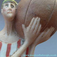 Load image into Gallery viewer, Antique Bisque Porcelain SKINNY or Elongated Figurine by Schafer &amp; Vater: FOOTBALLER
