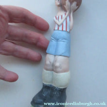 Load image into Gallery viewer, Very Rare Antique Bisque Porcelain SKINNY or Elongated Figurine by Schafer &amp; Vater: FOOTBALLER - Schafer &amp; Vater
