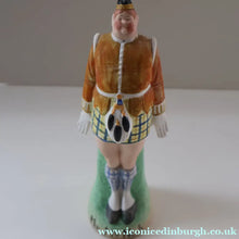 Load image into Gallery viewer, Very Rare Antique Bisque Porcelain SKINNY or Elongated  Figurine by Schafer &amp; Vater: MR MCNAB (Scotsman In Mini Kilt)
