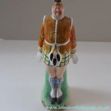 Load image into Gallery viewer, Very Rare Antique Bisque Porcelain SKINNY or Elongated  Figurine by Schafer &amp; Vater: MR MCNAB (Scotsman In Mini Kilt)
