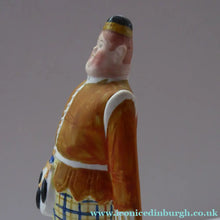 Load image into Gallery viewer, Very Rare Antique Bisque Porcelain SKINNY or Elongated Figurine by Schafer &amp; Vater: MR MCNAB (Scotsman In Mini Kilt) 
