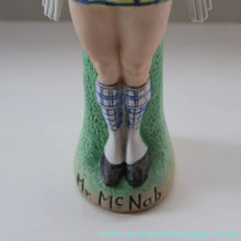 Load image into Gallery viewer, Very Rare Antique Bisque Porcelain SKINNY or Elongated  Figurine by Schafer &amp; Vater: MR MCNAB (Scotsman In Mini Kilt)

