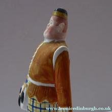 Load image into Gallery viewer, Very Rare Antique Bisque Porcelain SKINNY or Elongated Figurine by Schafer &amp; Vater: MR MCNAB (Scotsman In Mini Kilt) 

