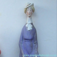 Load image into Gallery viewer, Antique Bisque Porcelain SKINNY or Elongated Figurine by Schafer &amp; Vater: THE LITTLE SHOE SHINER
