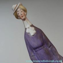 Load image into Gallery viewer, Very Rare Antique Bisque Porcelain SKINNY or Elongated  Figurine by Schafer &amp; Vater: THE LITTLE SHOE SHINER
