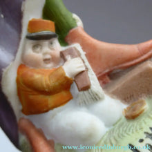 Load image into Gallery viewer, Antique Bisque Porcelain SKINNY or Elongated Figurine by Schafer &amp; Vater: THE LITTLE SHOE SHINER
