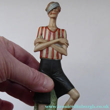 Load image into Gallery viewer, Very Rare Antique Bisque Porcelain SKINNY or Elongated Figurine by Schafer &amp; Vater: THE VICTOR (Footballer) 
