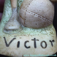 Load image into Gallery viewer, Very Rare Antique Bisque Porcelain SKINNY or Elongated Figurine by Schafer &amp; Vater: THE VICTOR (Footballer) 
