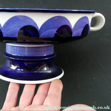 Load image into Gallery viewer, Arabia Paju Pattern 1960s Fruit Bowl with Twin Handles and Pedestal Base
