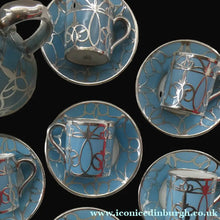 Load image into Gallery viewer, Very Rare EDWARDIAN PARAGON Star Mark. Porcelain &amp; Applied Silver Cabaret Coffee Service
