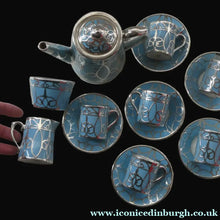 Load image into Gallery viewer, Very Rare EDWARDIAN PARAGON Star Mark. Porcelain &amp; Applied Silver Cabaret Coffee Service
