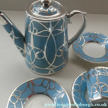 Load image into Gallery viewer, Very Rare EDWARDIAN PARAGON Star Mark. Porcelain &amp; Applied Silver Cabaret Coffee Service

