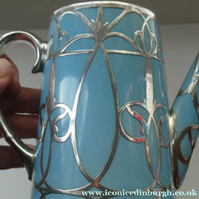 Load image into Gallery viewer, Very Rare EDWARDIAN PARAGON Star Mark. Porcelain &amp; Applied Silver Cabaret Coffee Service
