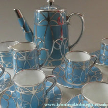 Load image into Gallery viewer, Very Rare EDWARDIAN PARAGON Star Mark. Porcelain &amp; Applied Silver Cabaret Coffee Service
