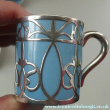 Load image into Gallery viewer, Very Rare EDWARDIAN PARAGON Star Mark. Porcelain &amp; Applied Silver Cabaret Coffee Service
