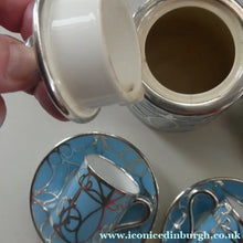 Load image into Gallery viewer, Very Rare EDWARDIAN PARAGON Star Mark. Porcelain &amp; Applied Silver Cabaret Coffee Service
