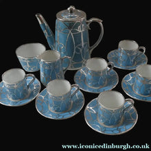 Load image into Gallery viewer, Very Rare EDWARDIAN PARAGON Star Mark. Porcelain &amp; Applied Silver Cabaret Coffee Service
