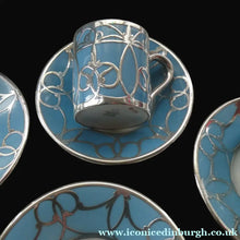 Load image into Gallery viewer, Very Rare EDWARDIAN PARAGON Star Mark. Porcelain &amp; Applied Silver Cabaret Coffee Service
