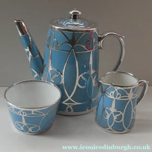 Load image into Gallery viewer, Very Rare EDWARDIAN PARAGON Star Mark. Porcelain &amp; Applied Silver Cabaret Coffee Service
