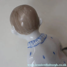 Load image into Gallery viewer, Very Rare Lomonosov SOVIET Figurine of a Little Boy with a Toy Rocking Horse
