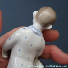 Load image into Gallery viewer, Very Rare Lomonosov SOVIET Figurine of a Little Boy with a Toy Rocking Horse
