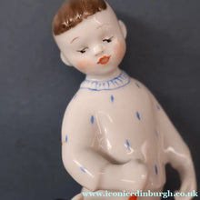 Load image into Gallery viewer, Very Rare Lomonosov SOVIET Figurine of a Little Boy with a Toy Rocking Horse
