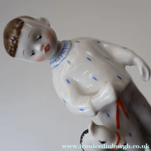 Load image into Gallery viewer, Very Rare Lomonosov SOVIET Figurine of a Little Boy with a Toy Rocking Horse
