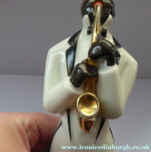 Load image into Gallery viewer, Very Rare ROBJ Collection ART DECO French Jazz Band Saxophone Player Figurine; c 1928
